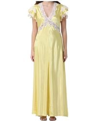 Alberta Ferretti - V-Neck Dress - Lyst