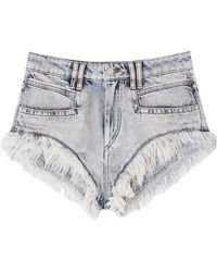 Isabel Marant - Distressed-Effect Denim Shorts - Lyst