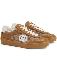Gucci - G75 Gg Canvas & Suede Sneaker - Lyst