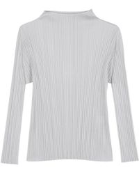 Pleats Please Issey Miyake - Stand-Up Collar T-Shirt - Lyst