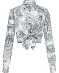 Dior - Iviera Cropped Tied Blouse - Lyst
