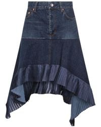 Sacai - Asymmetric Denim Skirt - Lyst