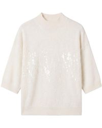 Peserico - Sequin-Embellished Short-Sleeve Sweater - Lyst