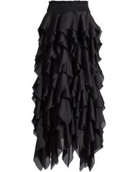Balmain - Silk Ruffled Maxi Skirt - Lyst