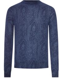 Etro - Paisley-Print Long-Sleeve Sweater - Lyst