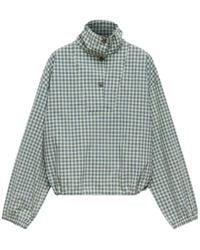 Marni - Checked Poplin Blouse With High Neck - Lyst