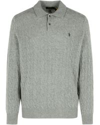 Polo Ralph Lauren - Long-Sleeved Knitted Polo Shirt - Lyst