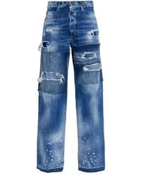 DSquared² - Distressed Straight-Leg Jeans - Lyst