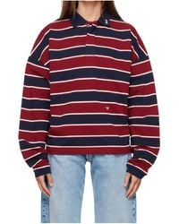 Rhude - Burgundy & Fontaine Striped L/S Polo - Lyst