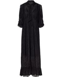Anna Sui - Tie-Detailed Ruffled Lace Midi Dress - Lyst