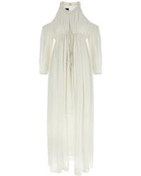 Pinko - Long-Sleeved Pleated Midi Dress - Lyst