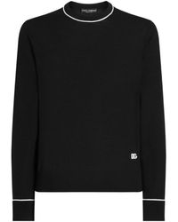Dolce & Gabbana - Dg Logo Embroidered Knitted Jumper - Lyst