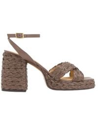 Castañer - Castañer Valeriette Woven Platform Heeled Sandals - Lyst