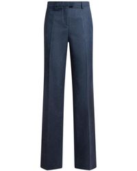 Etro - Wool Jacquard Trousers With Paisley Motif - Lyst
