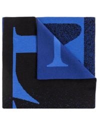 Lanvin - Logo-Intarsia Knitted Finished Edge Scarf - Lyst