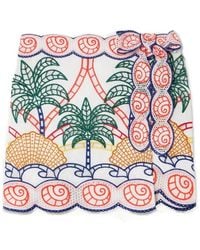 FARM Rio - Embroidered Wrap Mini Skirt - Lyst