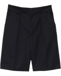 Victoria Beckham - Pleated-Front Shorts - Lyst