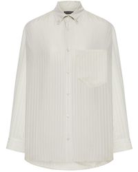 Balenciaga - Tone-On-Tone Striped Shirt - Lyst