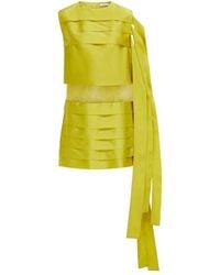 Ferragamo - Mini Dress With Lace Detail - Lyst