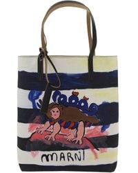 Marni - Graphic Printed Striped Tote Bag - Lyst