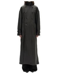 Ann Demeulemeester - Double-Breasted Leather Coat - Lyst