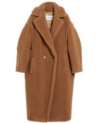 Max Mara - Double-Breasted Teddy Long Coat - Lyst