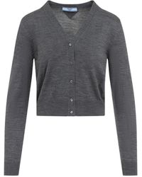Prada - Virgin Wool Cardigan - Lyst