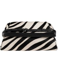Moschino - Zebra-Print Leather Clutch Bag - Lyst