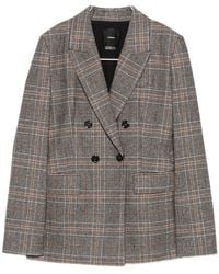 Pinko - Checked Double-Breasted Fitted Jacket - Lyst
