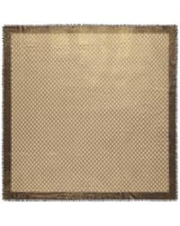 Gucci - Gg Jacquard Frayed Edge Scarf - Lyst