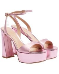 Gianvito Rossi - Leather Platform Sandals - Lyst
