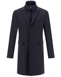 Herno - Single-Breasted Layered Coat - Lyst