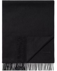 ZEGNA - Logo Patch Fringed Scarf - Lyst