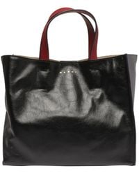 Marni - Logo-Stamp Leather Tote Bag - Lyst