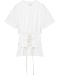 McQueen - Corset Lace-Up T-Shirt - Lyst