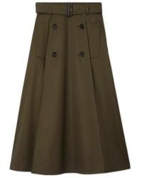 Burberry - Gabardine Trench Midi Skirt - Lyst