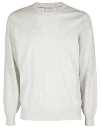 Brunello Cucinelli - Crewneck Knitted Pullover - Lyst