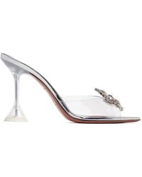AMINA MUADDI - Crystal Decorated Pointed High-Heeled Sandals - Lyst