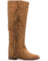 Via Roma 15 - Fringe-Detail Knee Length Boots - Lyst