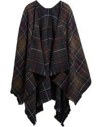 Barbour - Plaid Cape Shawl - Lyst