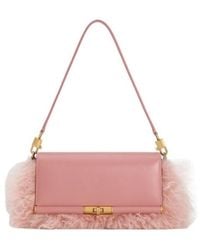 Dolce & Gabbana - Sac En Bandoulière Marlene Shearling Et Palmellato En Cuir De Veau - Lyst