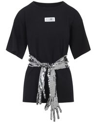 MM6 by Maison Margiela - Roundneck Label T-Shirt - Lyst