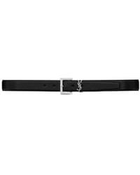 Saint Laurent - Cassandre Logo Plaque Buckled Belt - Lyst