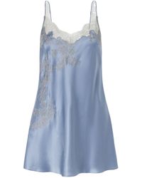 Carine Gilson - Lace-Embroidered Silk-Satin Mini Dress - Lyst