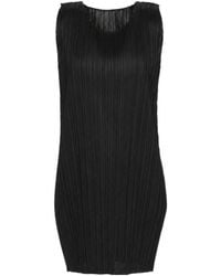 Pleats Please Issey Miyake - Plissé-Effect Sleeveless Mini Dress - Lyst