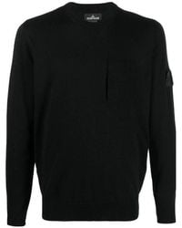Stone Island - Fine-Knit Logo-Patch Jumper - Lyst