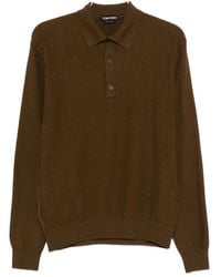 Tom Ford - Long-Sleeved Knitted Polo Shirt - Lyst