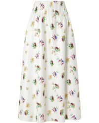 Gabriela Hearst - Penelope Pintucked Floral-Print Linen-Twill Maxi Skirt - Lyst