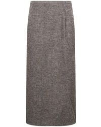 Magda Butrym - Herringbone-Pattern Wrap Maxi Skirt - Lyst