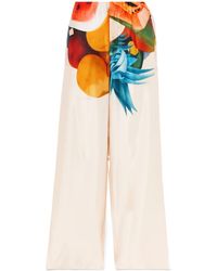 Donde Esteban - Printed Silk-Blend Wide-Leg Pants - Lyst
